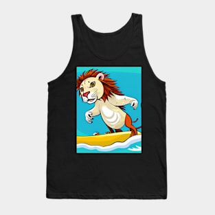 Roaring Waves Lion Surf Tank Top